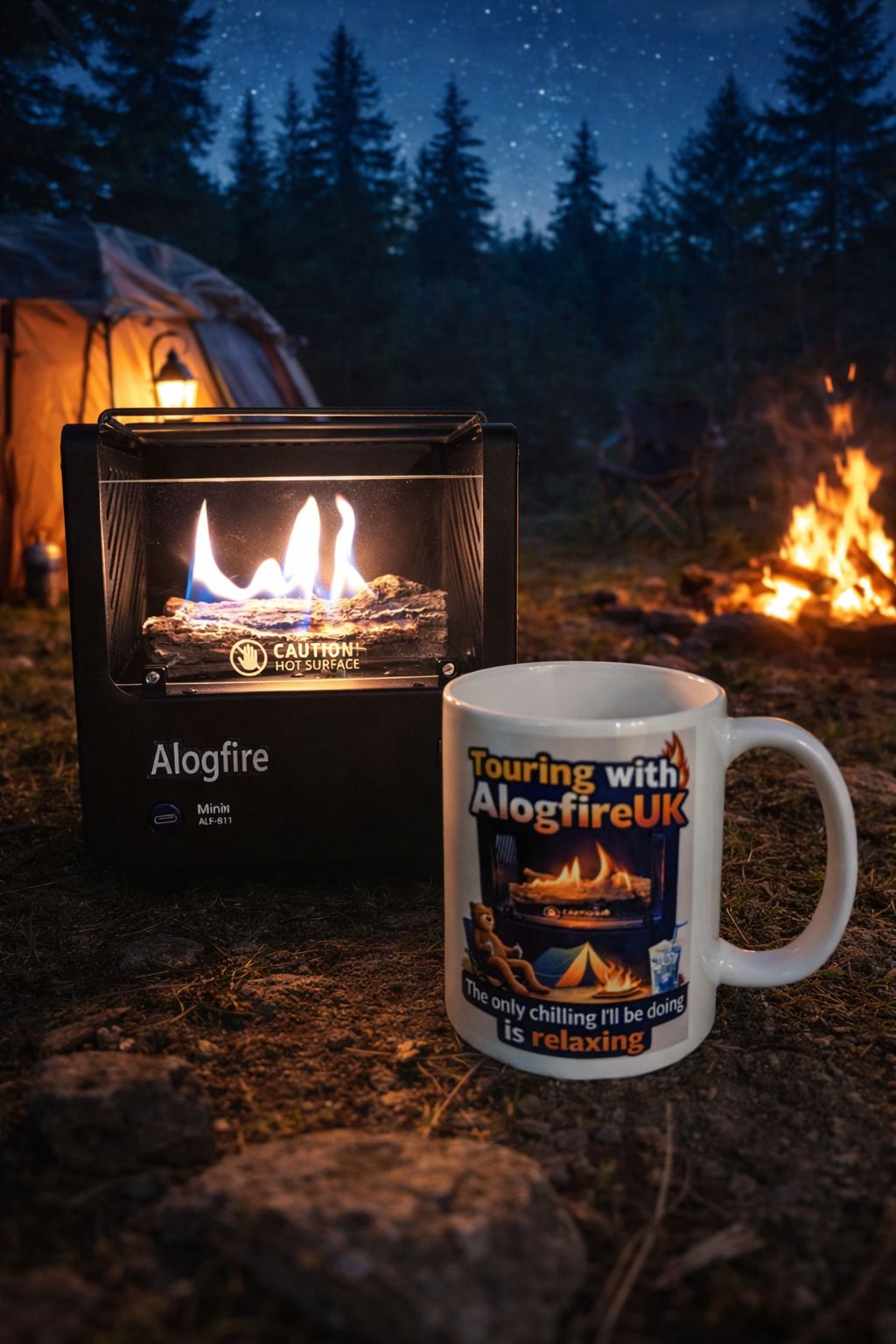 Alogfire Logo Mug - Campfire Bear